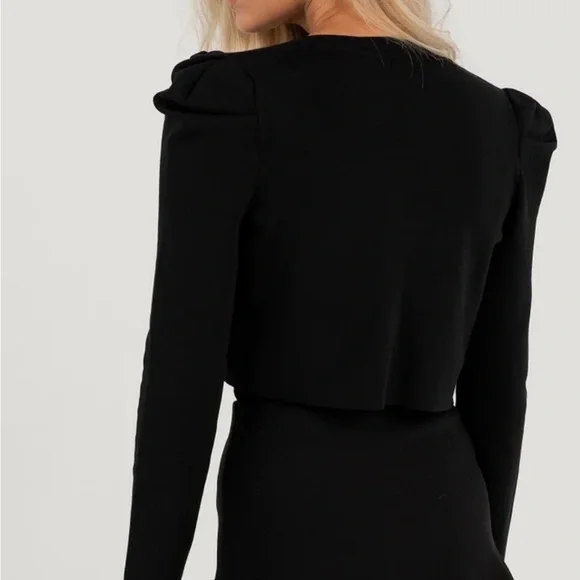 Aleeza Paris - Bolero Knit Black Cropped Jacket - Picture 2 of 7
